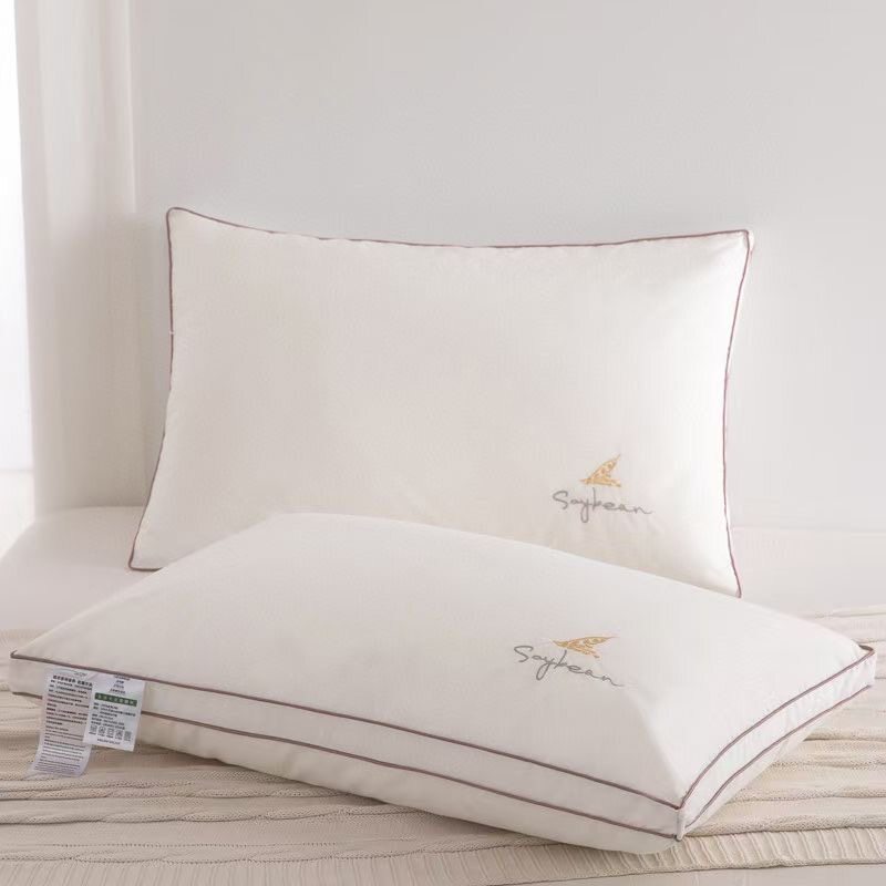 申牟家纺 全棉立体纤维枕纤丝保健枕芯颈椎枕头护颈枕纯棉一个装