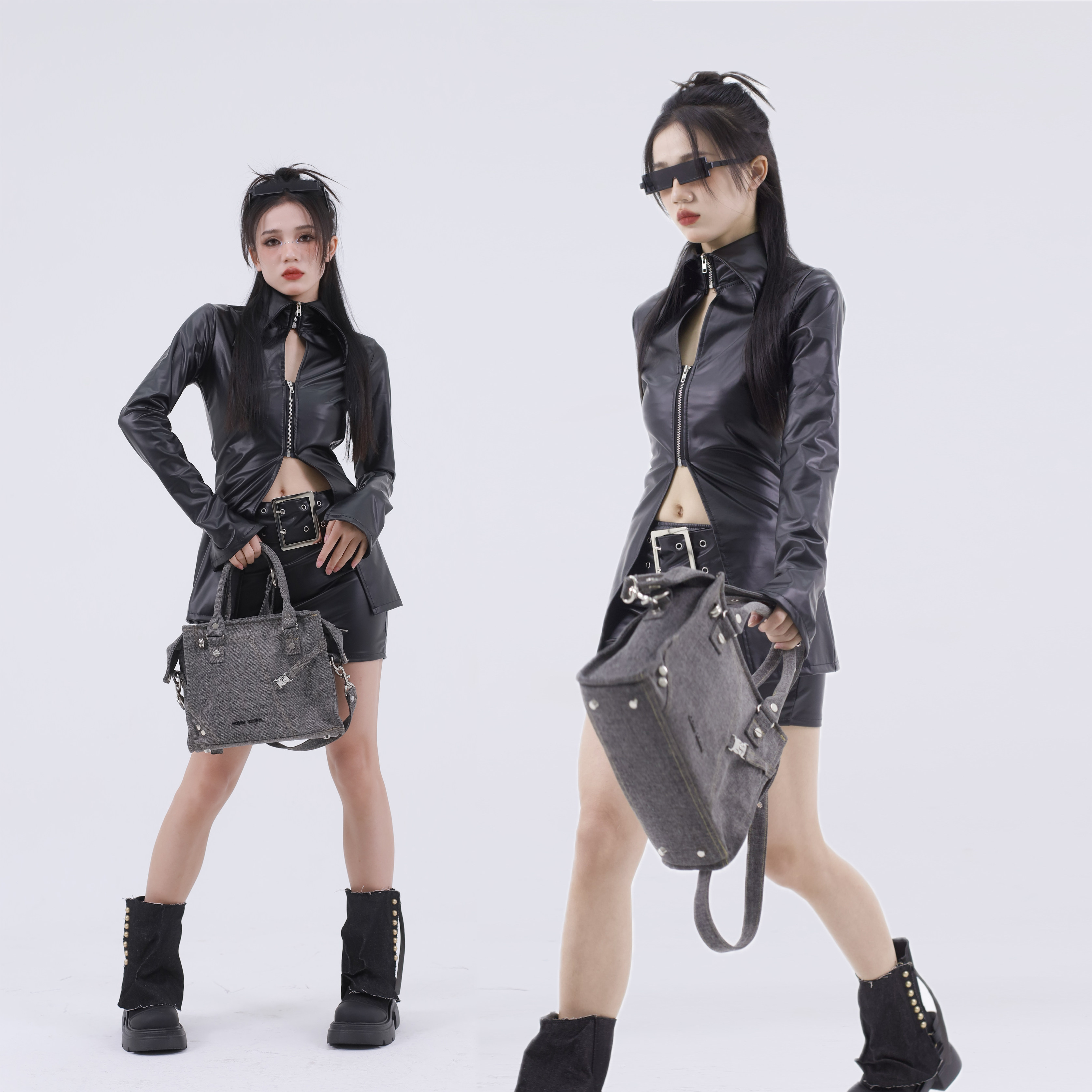 cicadalsland小众牛仔斜跨手提包