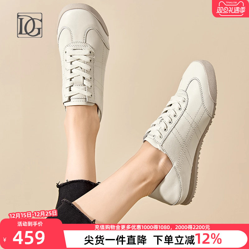 DG小白鞋女真皮软底休闲运动鞋