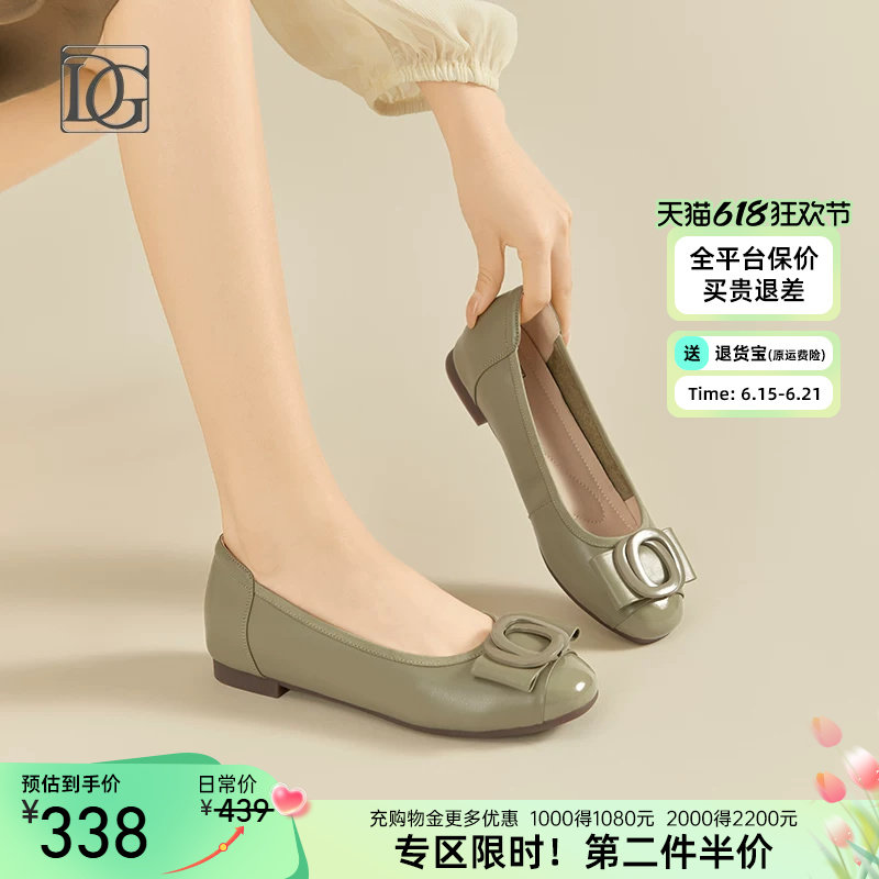 真皮单鞋女平底春季新款真皮小皮鞋一脚蹬妈妈鞋子女鞋配裙子