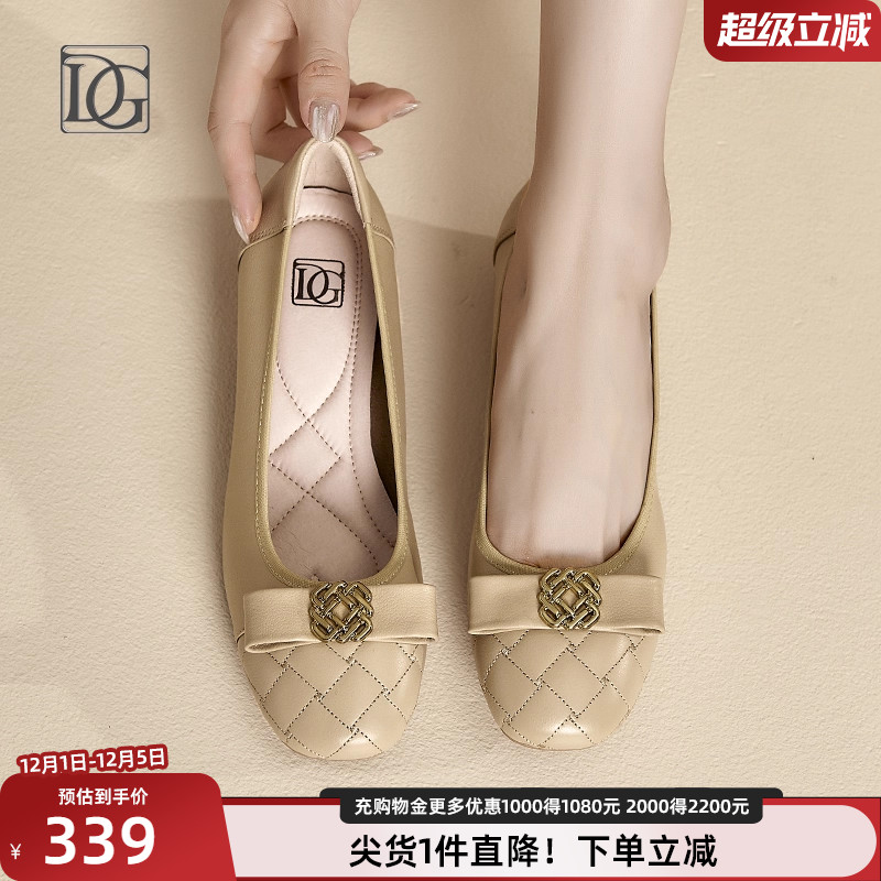 DG2022秋季新款真皮女单鞋低跟