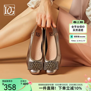 【牛皮】浅口单鞋女中跟春季新款粗跟百搭软皮舒适妈妈鞋工作鞋