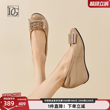 【商场同款】羊皮单鞋女坡跟内增高女鞋2025新款舒适妈妈皮鞋