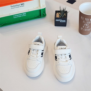 368童鞋2025春款男女童休闲低帮魔术贴板鞋运动鞋小白鞋德训鞋