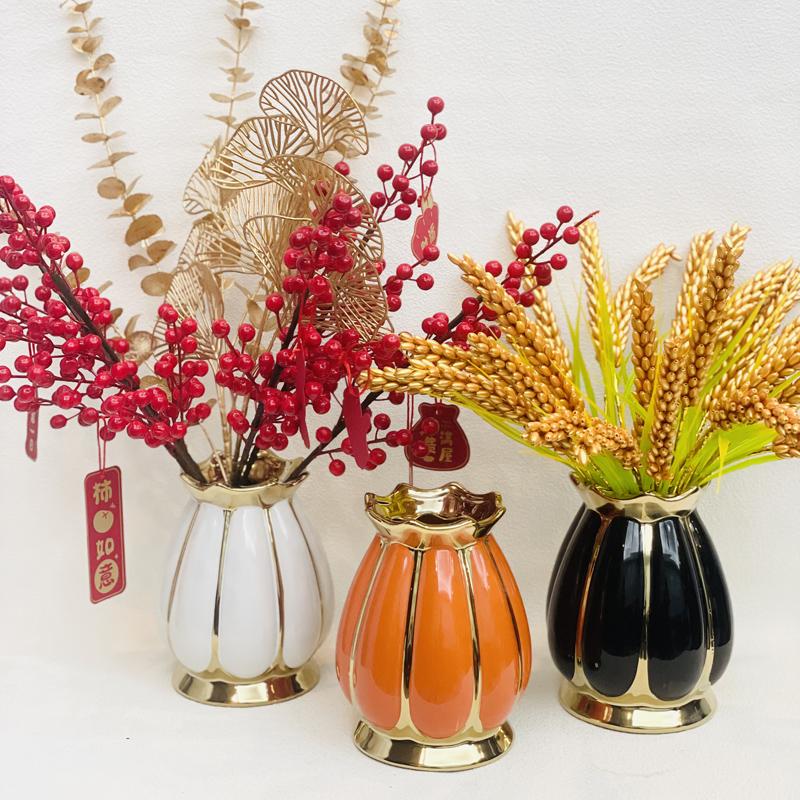 陶瓷花瓶莲花瓶手工花