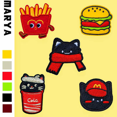 麦当当黑猫自粘刺绣DIY装饰补丁贴儿童布贴衣服羽绒服修补破洞贴