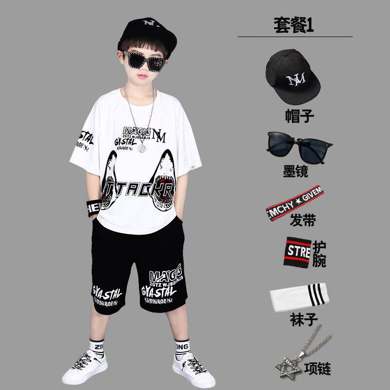 男童短袖T恤小孩夏天衣服中大童6儿童夏装9男孩洋气7帅气潮装8岁