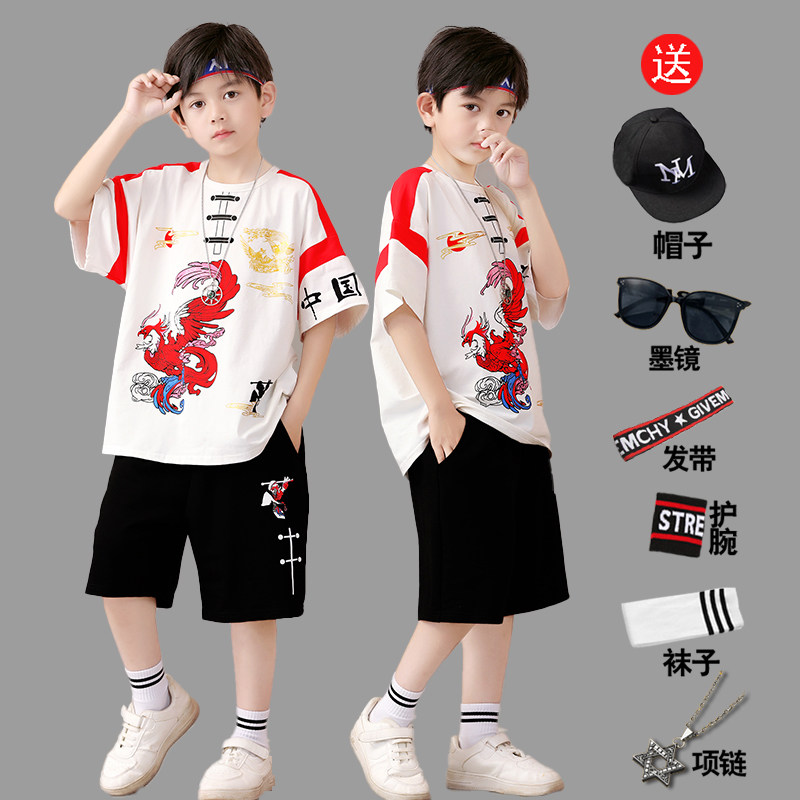 3月3儿童汉服民族风套装男童夏装唐服中国风唐装六一节目表演出服
