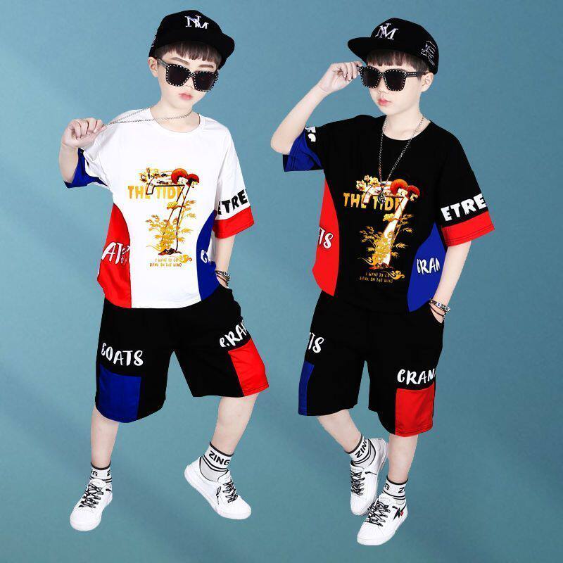 童装男童套装夏装短袖2026新款6儿童时尚9街舞韩版7帅气中大童8岁