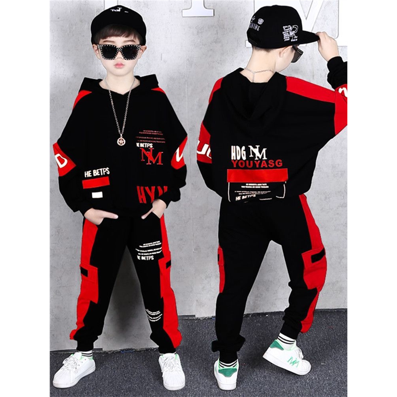 街舞儿童潮服男童嘻哈服装春秋套装卫衣小学生舞蹈服小孩帅气童装