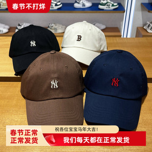 韩国MLB鸭舌帽迷你标棒球帽男女同款洋基队刺绣弯檐休闲百搭帽子