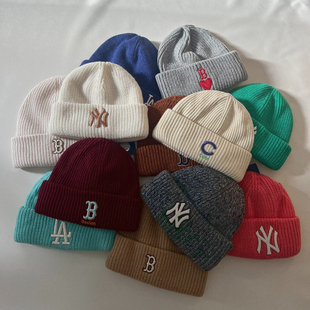 韩国专柜正品MLB毛线帽子秋冬百搭保暖针织帽NY男女同款ins风冷帽