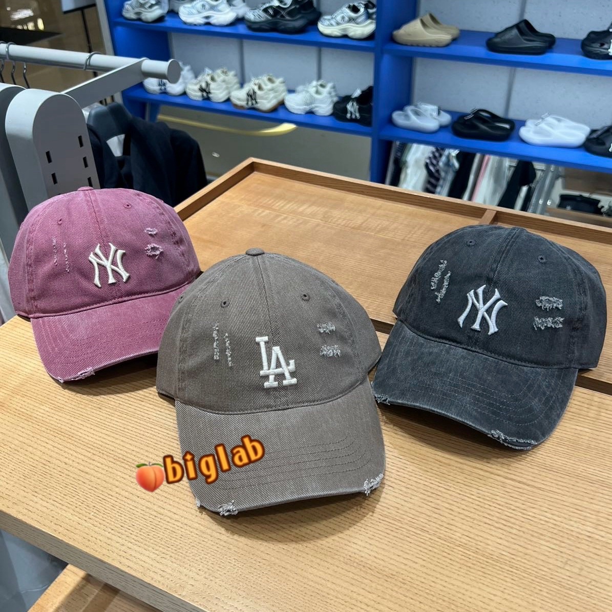 mlb柳智敏同款破洞牛仔棒球帽