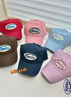 韩国emis狗爪棒球帽小众潮牌男女同款弯檐软顶鸭舌帽学生情侣帽子