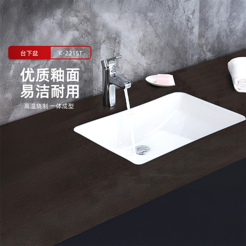 科勒陶瓷台下盆嵌入式洗手洗脸盆