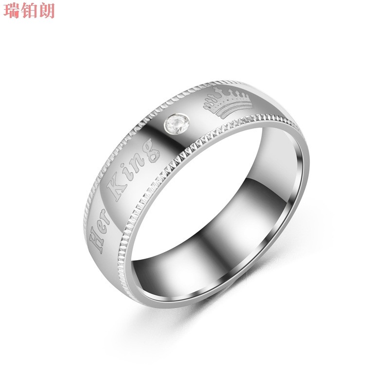 欧美风情侣镶钻戒指