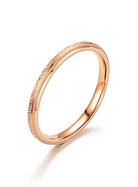 欧美风毫米极细关节磨砂戒指