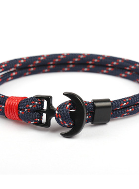 黑色船锚伞绳饰品手链