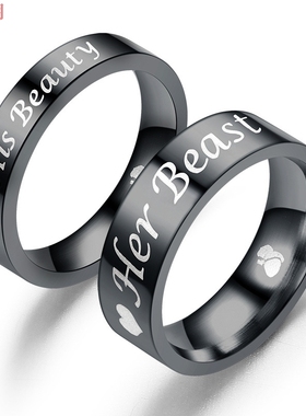 欧美风黑色情侣戒指