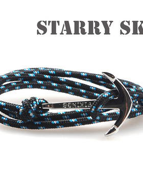 热卖 船锚手链 鱼钩维京海盗 SA3银色 星空