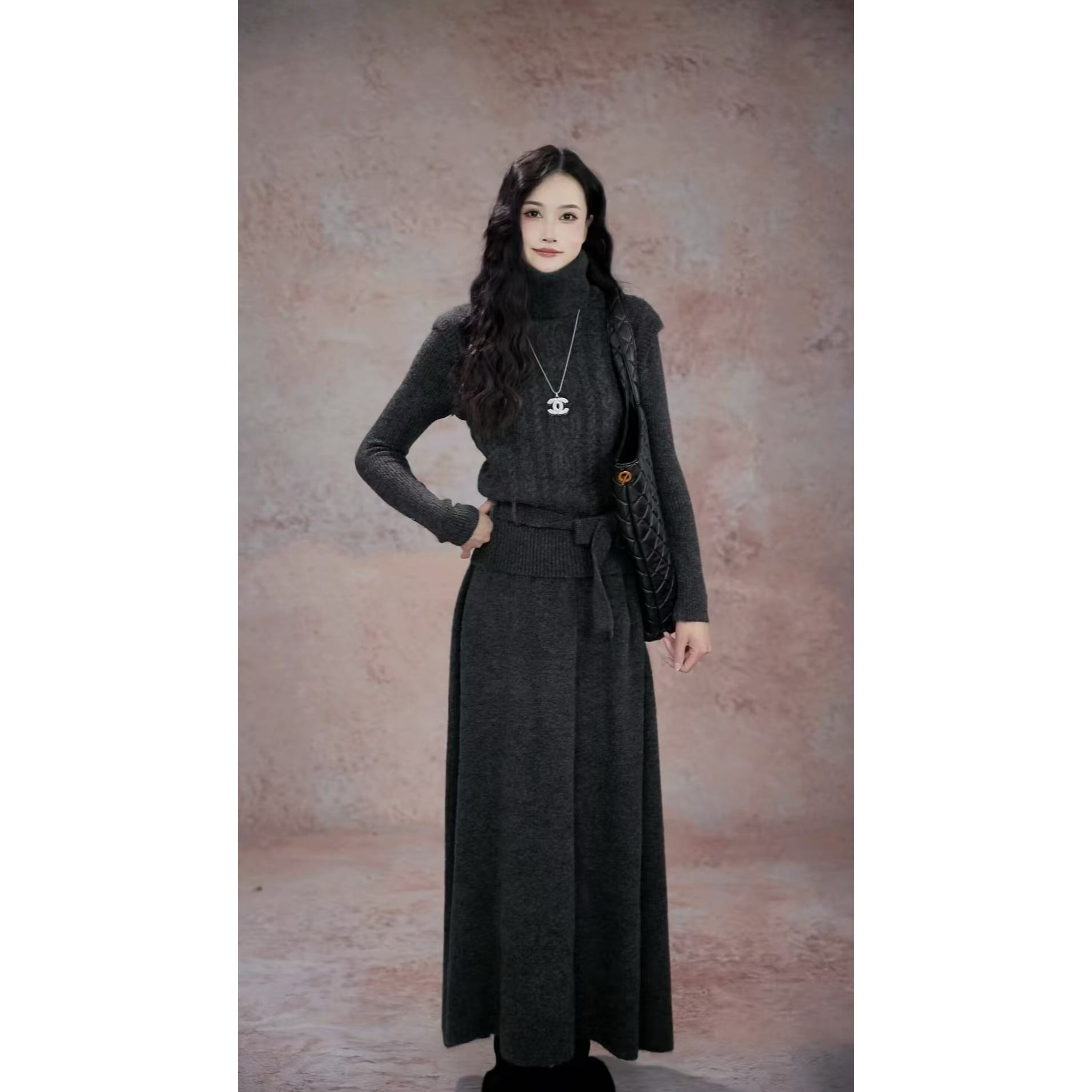 高级感气质御姐高领软针织马甲半身裙女装2025秋冬新款休闲三件套,女装/女士精品,时尚套装,淘宝优惠券,粉丝福利购,淘宝优惠卷