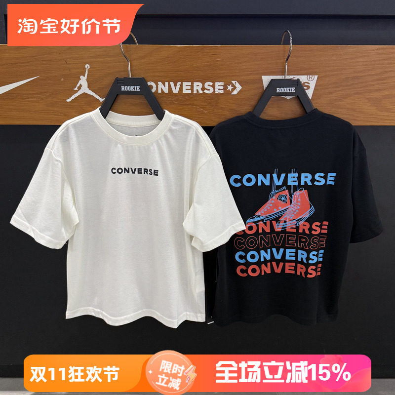 Converse匡威套头商场同款印花T恤男女同款宽松短袖休闲上衣凉感