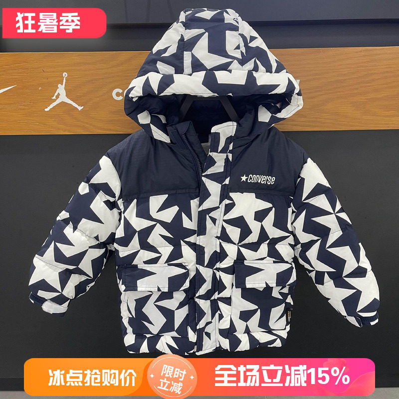 匡威童装短款老花面包服26冬季男童女童时尚羽绒服外套CV2642048