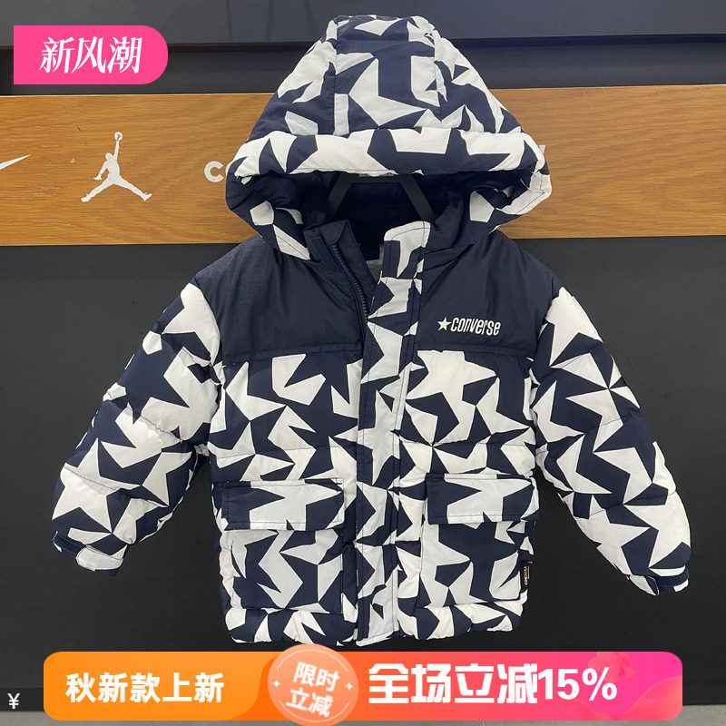 匡威童装短款老花面包服26冬季男童女童时尚羽绒服外套CV2642048