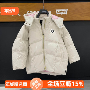 匡威女童中长款羽绒服2025秋冬季童装中大童加绒加厚防风外套