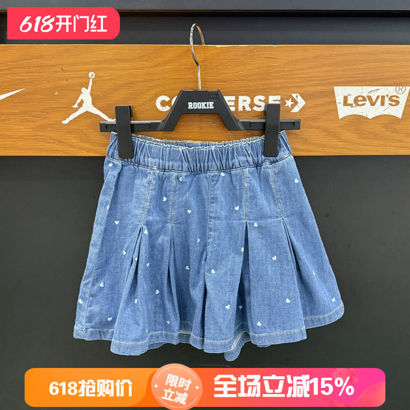 李维斯女童印花短裙夏松紧腰宽松休闲风百褶裙卡通图案 LV2622053