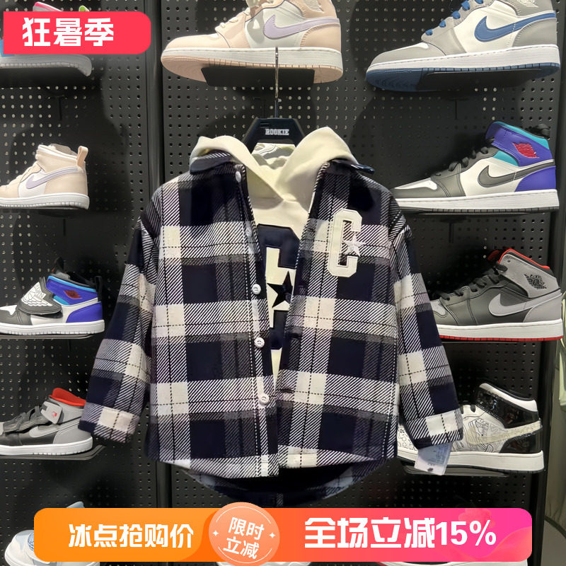 匡威童装儿童长袖开襟毛呢外套