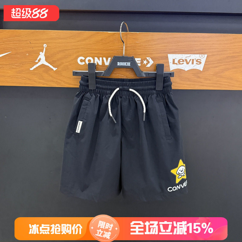匡威童装专柜正品26秋IP联名款梭织速干百搭五分短裤 CV2632064