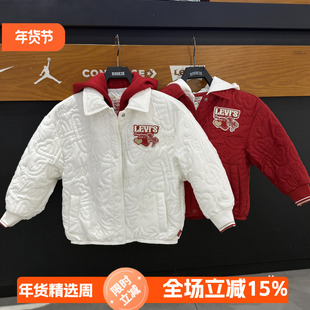 李维斯童装26马年新款女童假两件棉服甜美连帽棒球夹克LV2612062