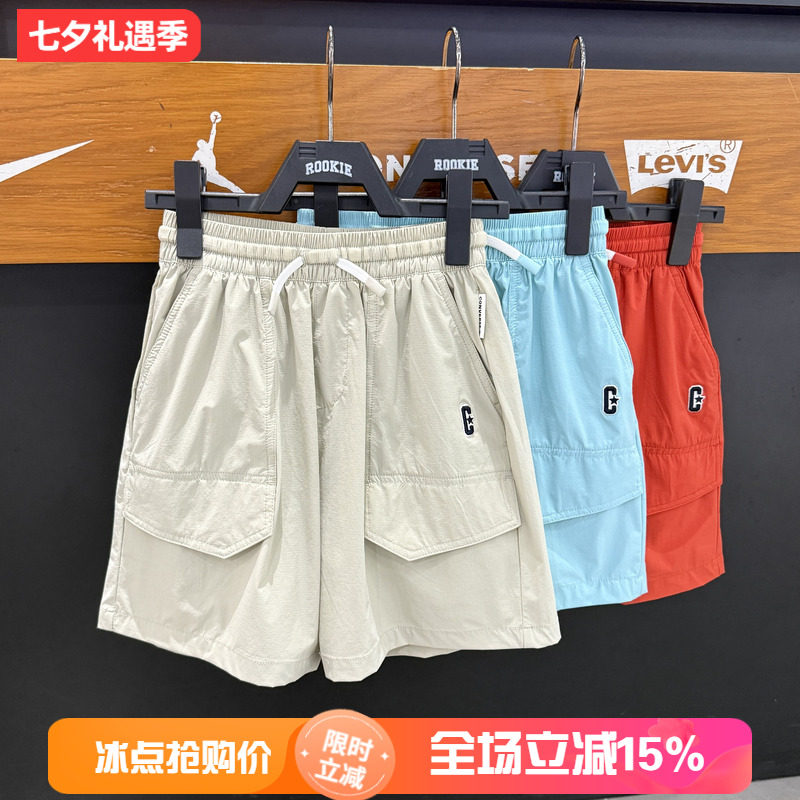 匡威工装多袋松紧腰短裤男夏季