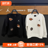 JD2542168 徽章印花套头衫 JORDAN童装 儿童太空棉圆领卫衣2025秋款