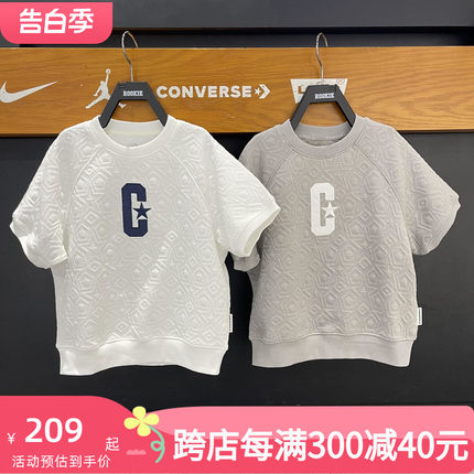 converse匡威童装男女童24初夏时尚提花落肩设计短袖T恤CV2422144