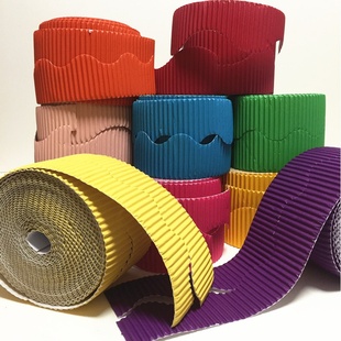 幼儿园联欢会装饰品拉花教室布置黑板报相框边框墙贴波浪条花边条