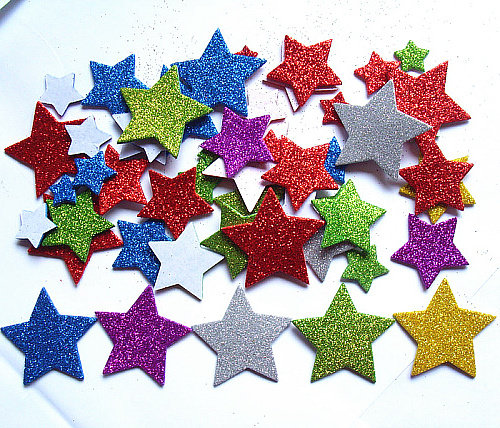 金闪闪金粉亮粉星星五角星奖励贴表扬贴纸心形心型红心贴爱心桃心