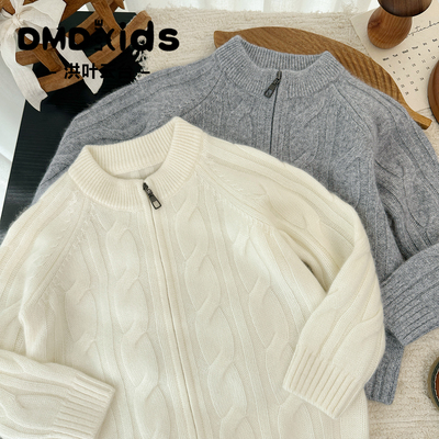 洪叶云台纯羊绒开衫拉链三股加厚