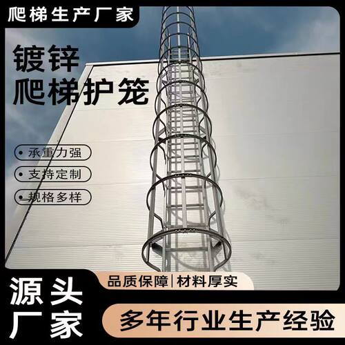 镀锌钢安全爬梯护笼15J401国标图集基坑外墙直梯消防逃生梯不锈钢