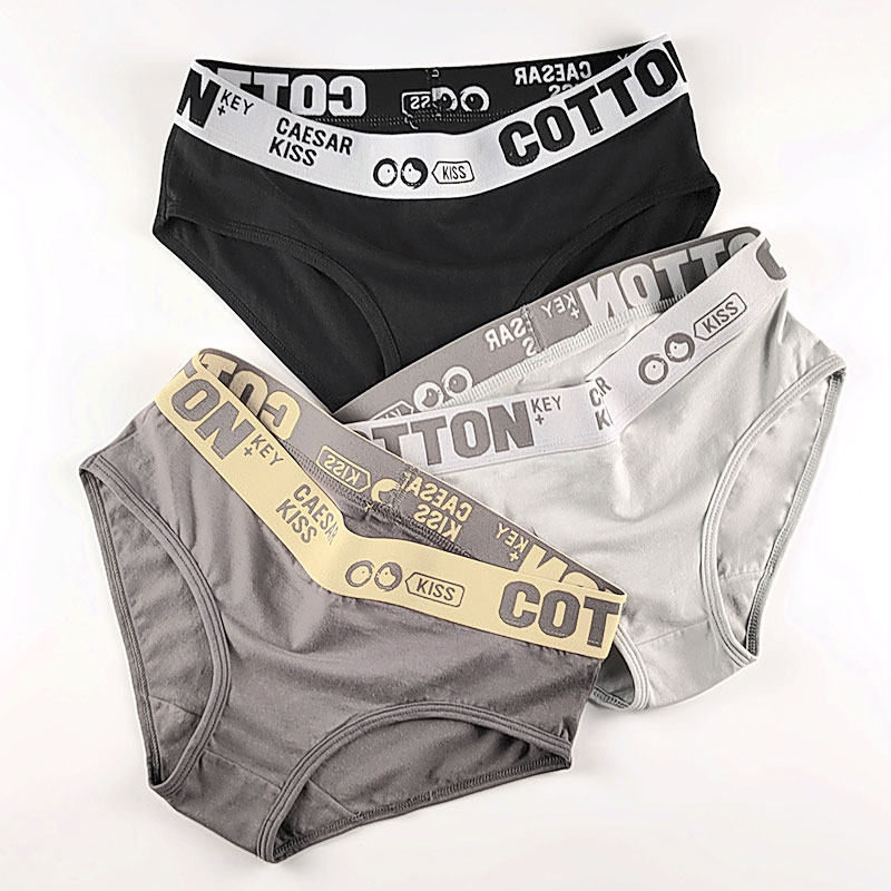 女士内裤纯棉三角中性中腰运动女生纯色简约舒适透气短裤大码潮