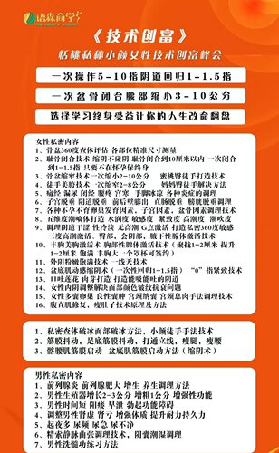 女性私密培训专业手法教学团购包教包会免费复训漏尿盆底肌修复
