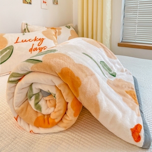 单人 牛奶绒毛毯办公室午睡空调毯子法兰绒夏季 珊瑚绒沙发盖毯薄款