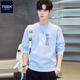 TEEK青少年天蓝色卫衣男生 T恤 加绒长袖 2026新款 潮流国潮竹子冬季