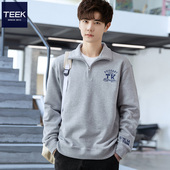 纯棉POLO青少年立领长袖 半拉链翻领卫衣男 春季 T恤学院风高领外套