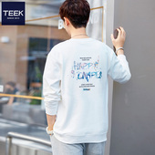 TEEK背面印花卫衣男潮流 上衣服 T恤百搭加绒韩版 秋冬季 青少年长袖