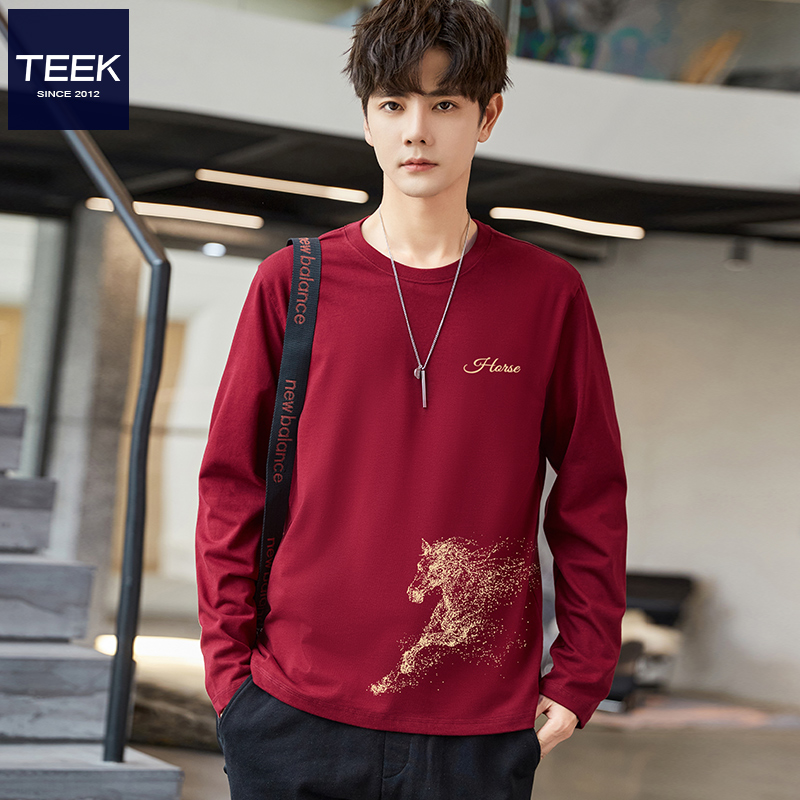 马年本命年限定款酒红色T恤！