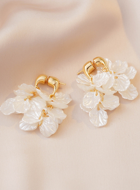 气质白色时尚百搭法式小众简约ins风耳饰耳钉N2005