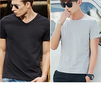 Чистый черный (v -neck) и конопляная серая (круглая шея) (круглая шея)