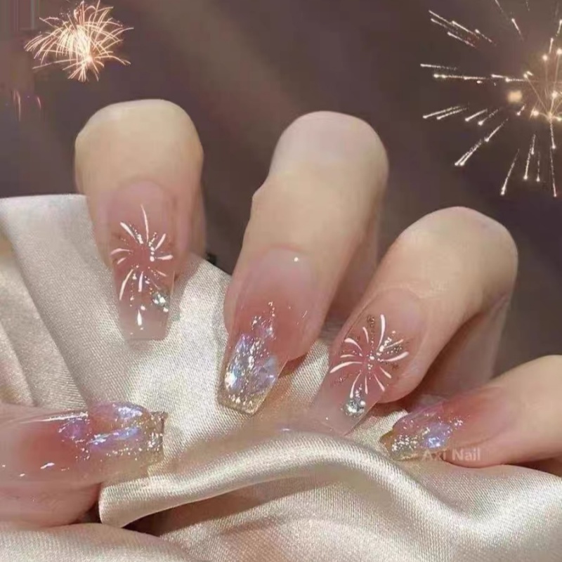 纯手工穿戴甲猫眼法式蝴蝶美甲